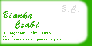 bianka csabi business card