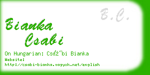 bianka csabi business card